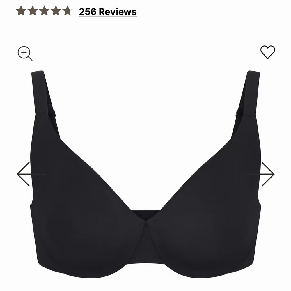 SKIMS Black Seamless T-Shirt Bra